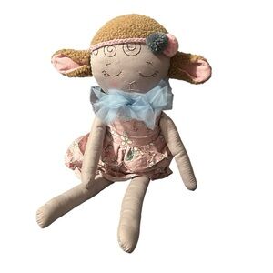 Adorable Plush Sheep Toy with Pink Dress